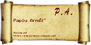 Papiu Arnó névjegykártya